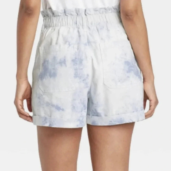 Universal Thread Women's High-rise Paperbag Shorts, Color Blue Marbled Size S - Picture 3 of 16